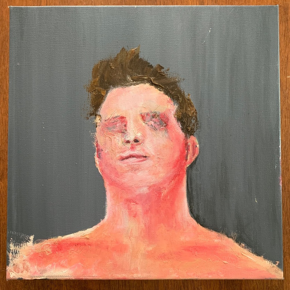 “Smug male study” 
Oil and acrylic on canvas